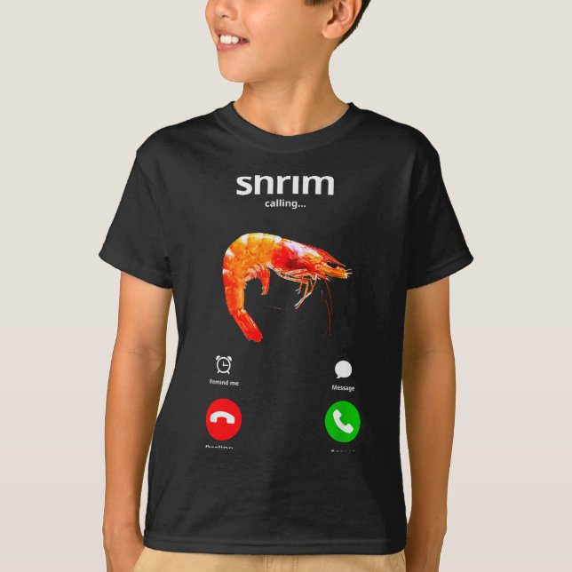 T-shirt Shrim Is Calling Misspelled Funny Shrimp Calling M (Devant)