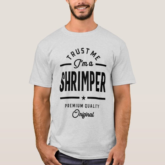 T-shirt Shrimper Job Title Teft Mens Femme (Devant)