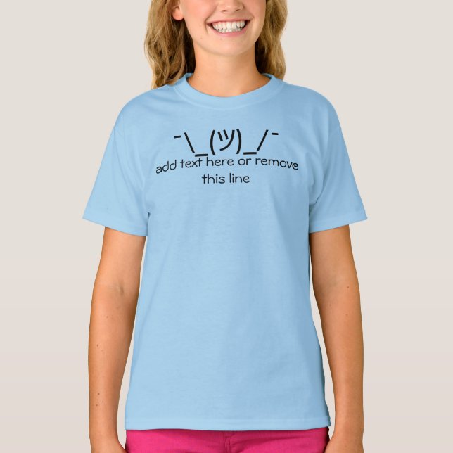 T-shirt Shrug des textes d'ASCII (Devant)