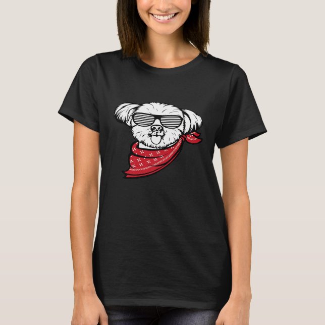 T-shirt Shutter Visage Shih Tzu lunettes (Devant)