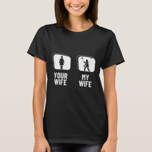 T-shirt Shutter votre femme Mon mari épouse Drôle Badminto