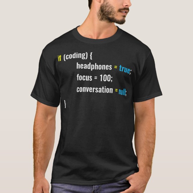 T-shirt Si Coder Des Casques Design Drôle Programmation Pl (Devant)