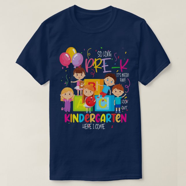 T-shirt Si Longtemps pré-K jardin d'enfants ici je viens G (Design devant)