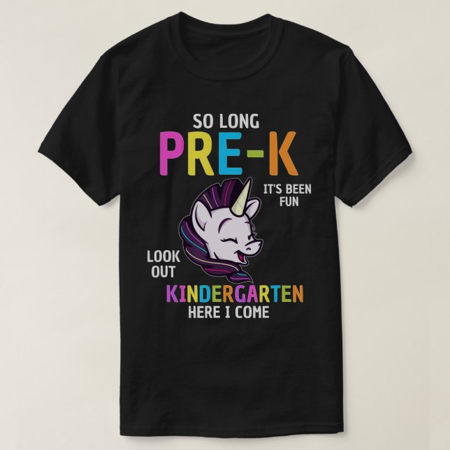 T-shirt Si Longtemps PréK jardin d'enfants ici je viens Un (Design devant)