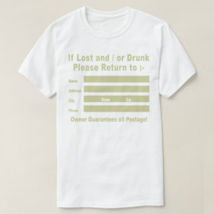 T-shirt Si perdu et/ou svp bu retour à