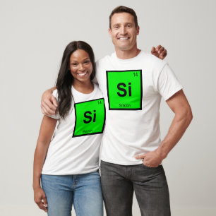 T-shirt Si - Symbole de tableau périodique de la chimie du