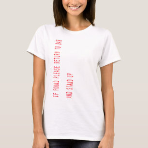 T-shirt Si trouvé s'il vous plaît retourner au pub