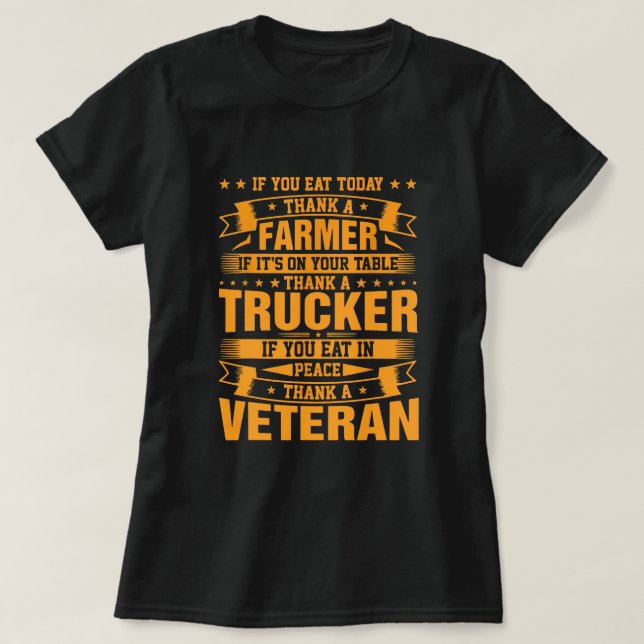 T-shirt Si Vous Mangez Aujourd'Hui Merci Un Fermier Trucke (Design devant)