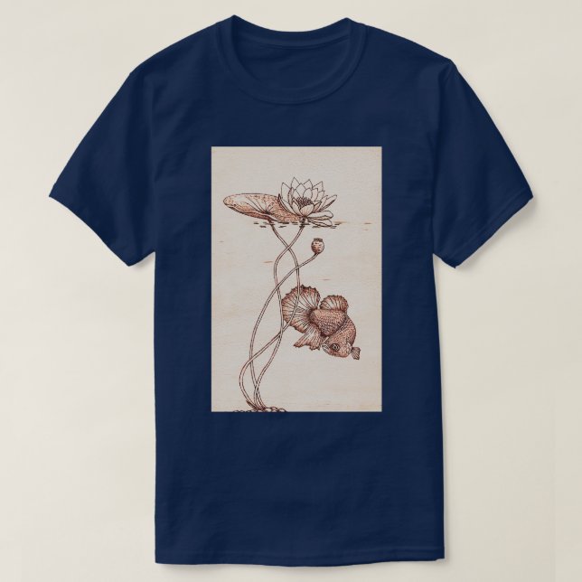 T-shirt Siamais combattant le poisson Betta splendy et l'e (Design devant)
