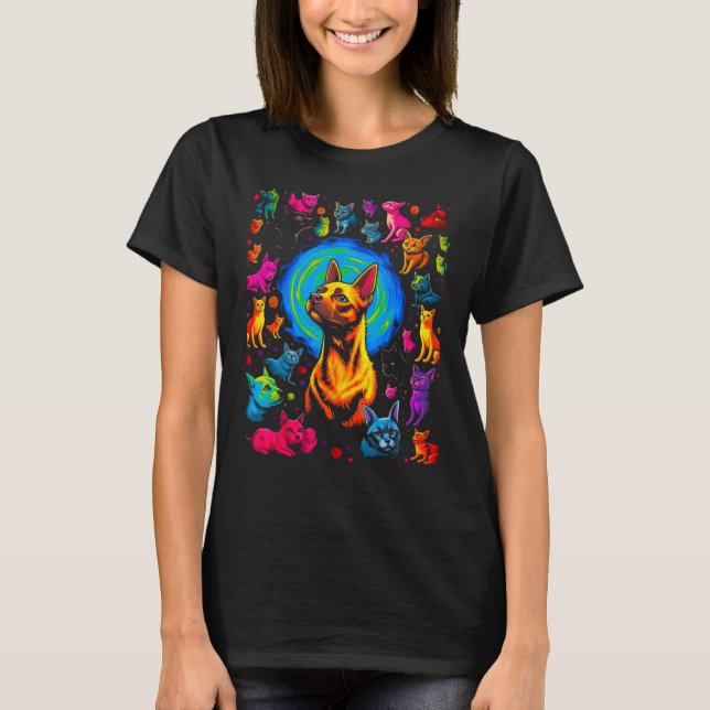 T-shirt Siamese Cat Abstract Art (Devant)