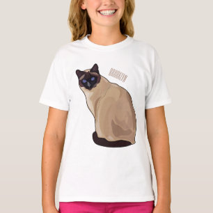T-shirt Siamese cat cartoon
