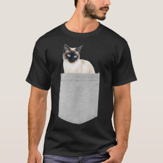 T-shirt Siamese Cat In Your Pocket Raglan Baseball Tee