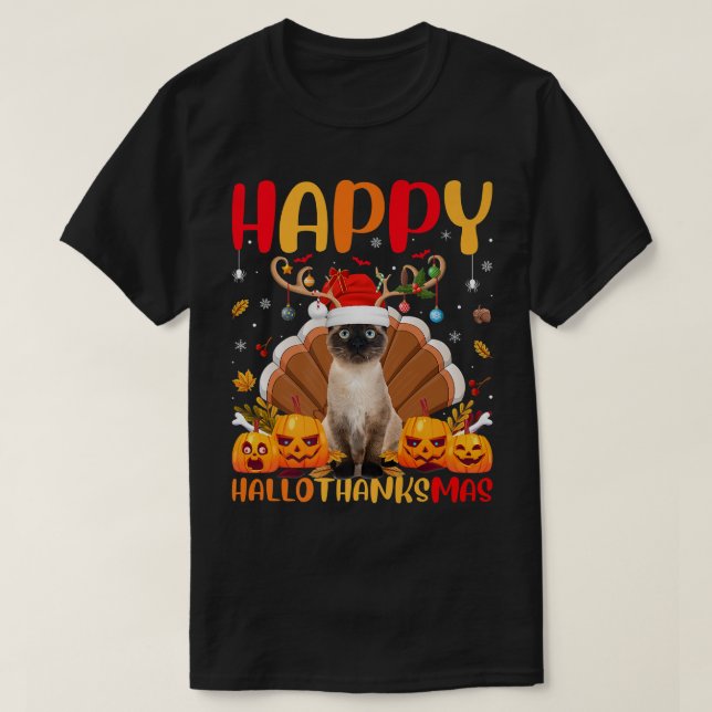 T-shirt Siamese Chat Amoureux des animaux Happy Siamese Ch (Design devant)