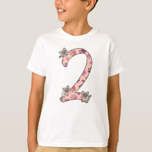 T-shirt Siamese Chat Deuxième Anniversaire Pour Enfants Ch