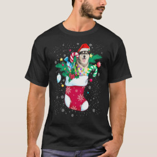 T-shirt Siberian Husky Dog In Sock Funny Christmas Pajama