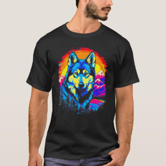 T-shirt Siberian Husky Dog Mountains
