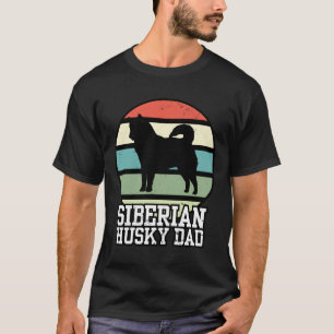 T-shirt Siberian Husky Papa I Retro Husky Papa