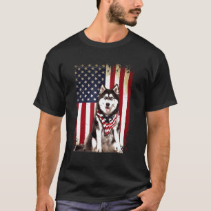 T-shirt Sibérie Huskies 4 juillet chemise American Flag