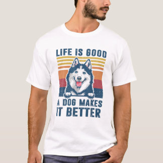 T-shirt Sibérie Husky Chiffres Cadeaux Drôle Chien Papa Ma