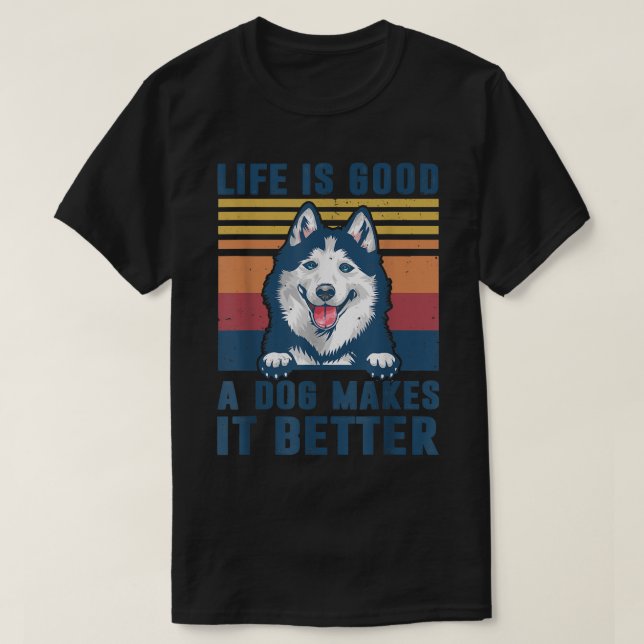 T-shirt Sibérie Husky Chiffres Cadeaux Drôle Chien Papa Ma (Design devant)