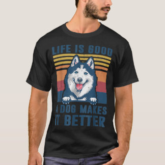 T-shirt Sibérie Husky Chiffres Cadeaux Drôle Chien Papa Ma