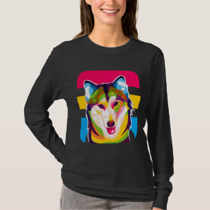 T-shirt Sibérie Husky Chig Pop Art
