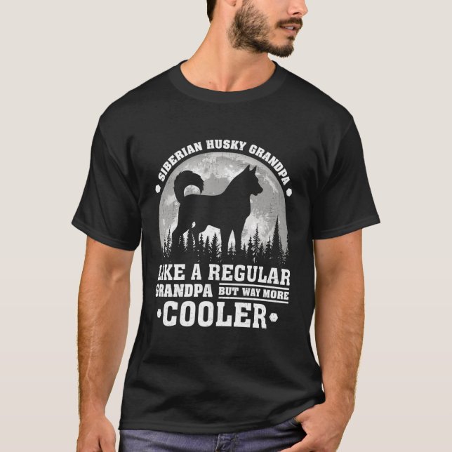 T-shirt Sibérie Husky Grandpa Fête des pères (Devant)