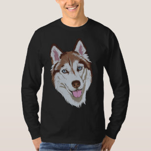 T-shirt Sibérie Husky Head Animal Chien de neige propriéta