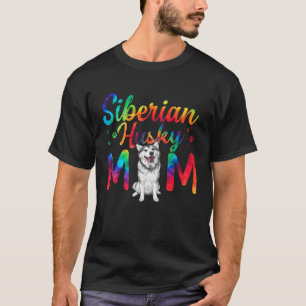 T-shirt Sibérie Husky Maman Tie Dye Chien Maman Fête des m