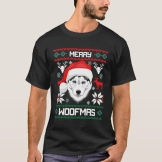 T-shirt Sibérie Husky Merry Woofmas Pour