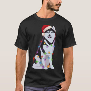 T-shirt Sibérie Husky Noël Lumières Noël Amoureux des chie
