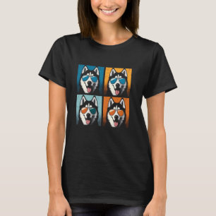 T-shirt Sibérie Husky Pop Art - Vintage coloré Husky Do