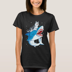 T-shirt Sibérie Husky Shark Jawsome Dog Space