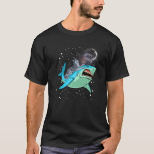 T-shirt Sibérie Husky Shark Jawsome Dog Space Galaxy