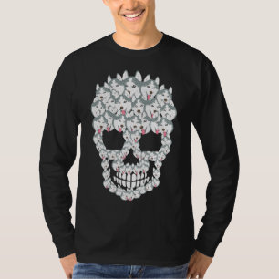 T-shirt Sibérie Husky Skull Dog Skeleton Halloween Esse