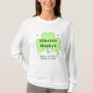 T-shirt Sibérien Husky Heaven; Husky St. Patrick's day