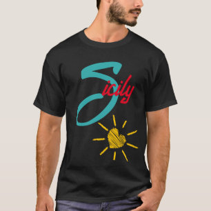 T-shirt Sicile avec coeur ensoleillé