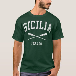 T-shirt Sicile Italie Vintage Nautique Pagaies Sports Oars