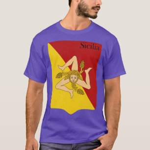 T-shirt Sicile Sicile Drapeau Vintage Distressed Arme