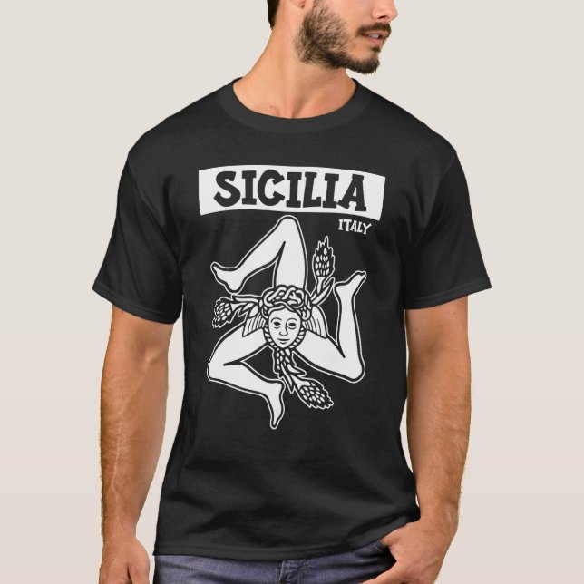 T-shirt Sicilia Flag Sicily Palermo Italy 2 (Devant)