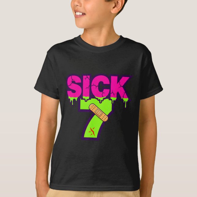 T-shirt Sick Seven Meme Tee Six Seven Fun Wordplay Drip  (Devant)