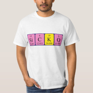 T-shirt Sicko tableau périodique chemise mot