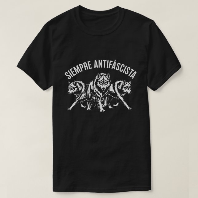 T-shirt Siempre Antifascista | Anti-Fascist Wolves Graphic (Design devant)