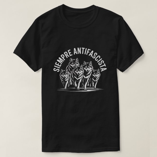 T-shirt Siempre Antifascista | Anti-Fascist Wolves Graphic (Design devant)