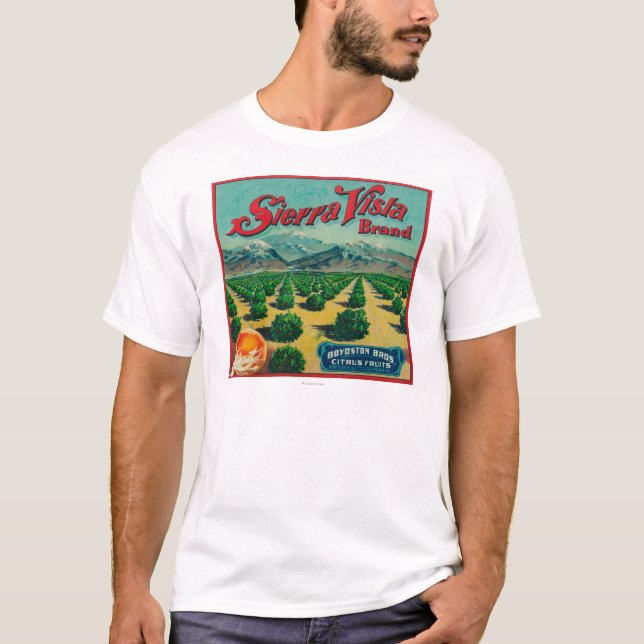 T-shirt Sierra étiquette de caisse d'agrume de marque de (Devant)