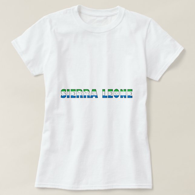 T-shirt Sierra Leone Hearts Typographie Pays Drapeau Coule (Design devant)