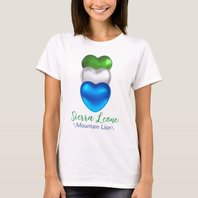 T-shirt Sierra Leone Trois Coeurs Drapeau (Devant)