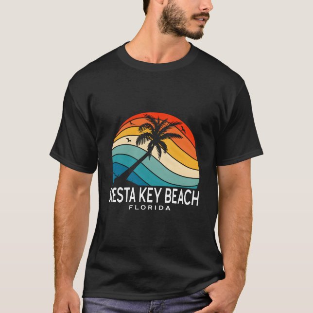 T-shirt Siesta Key Beach Florida Tropical Beach Palm Tree (Devant)