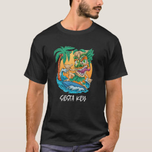 T-shirt Siesta Key Florida Surf Tiki Beach Vacances Hommes