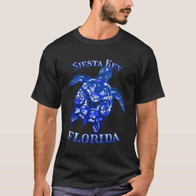 T-shirt Siesta Key Florida Vacances Tortue tribale (Devant)